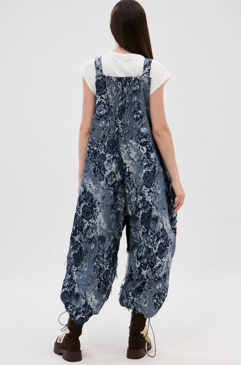 JUST LIKE THAT BAGGY FIT OVERALLS IN PATCHWORK DENIM - Image 9