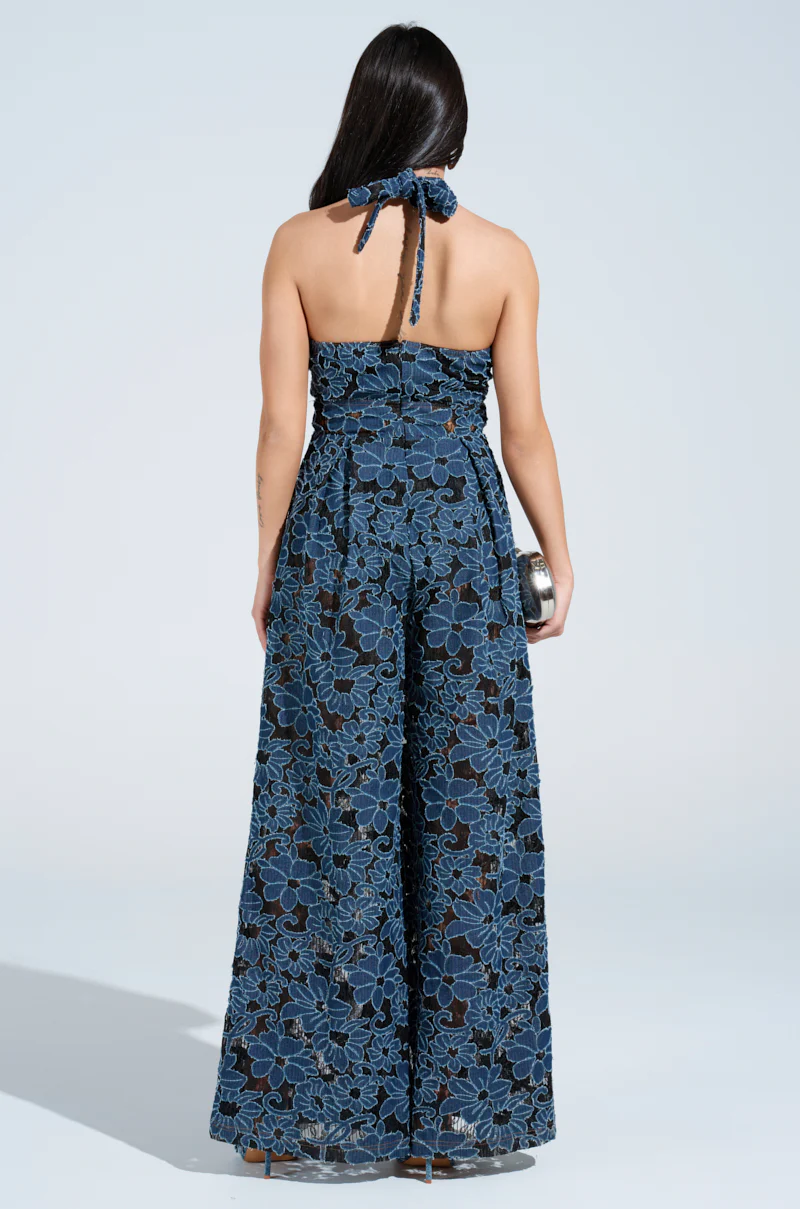 JUSTINA DENIM CUTOUT JUMPSUIT - Image 3