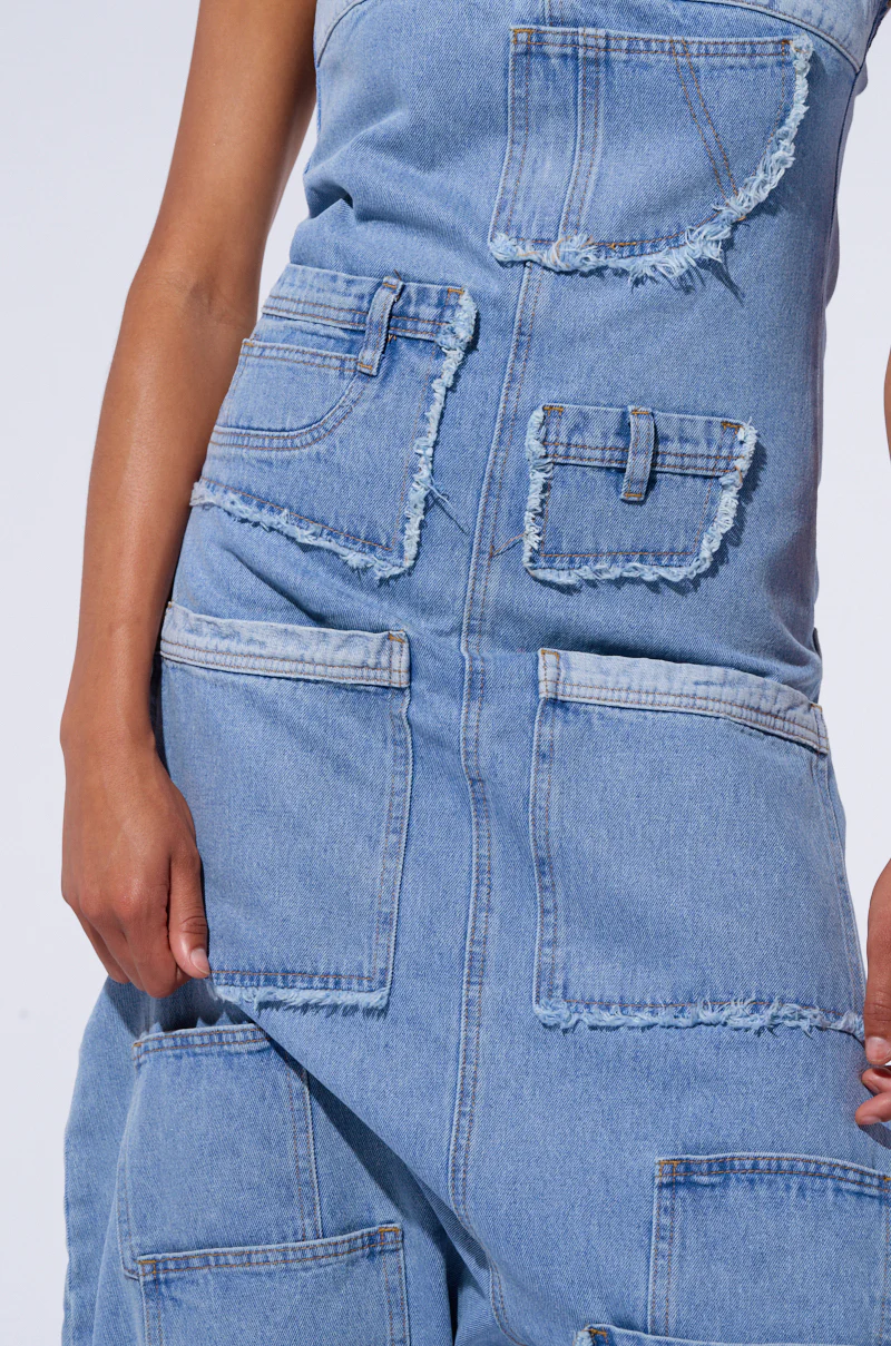 KAI DENIM DROP CROTCH JUMPSUIT - Image 5