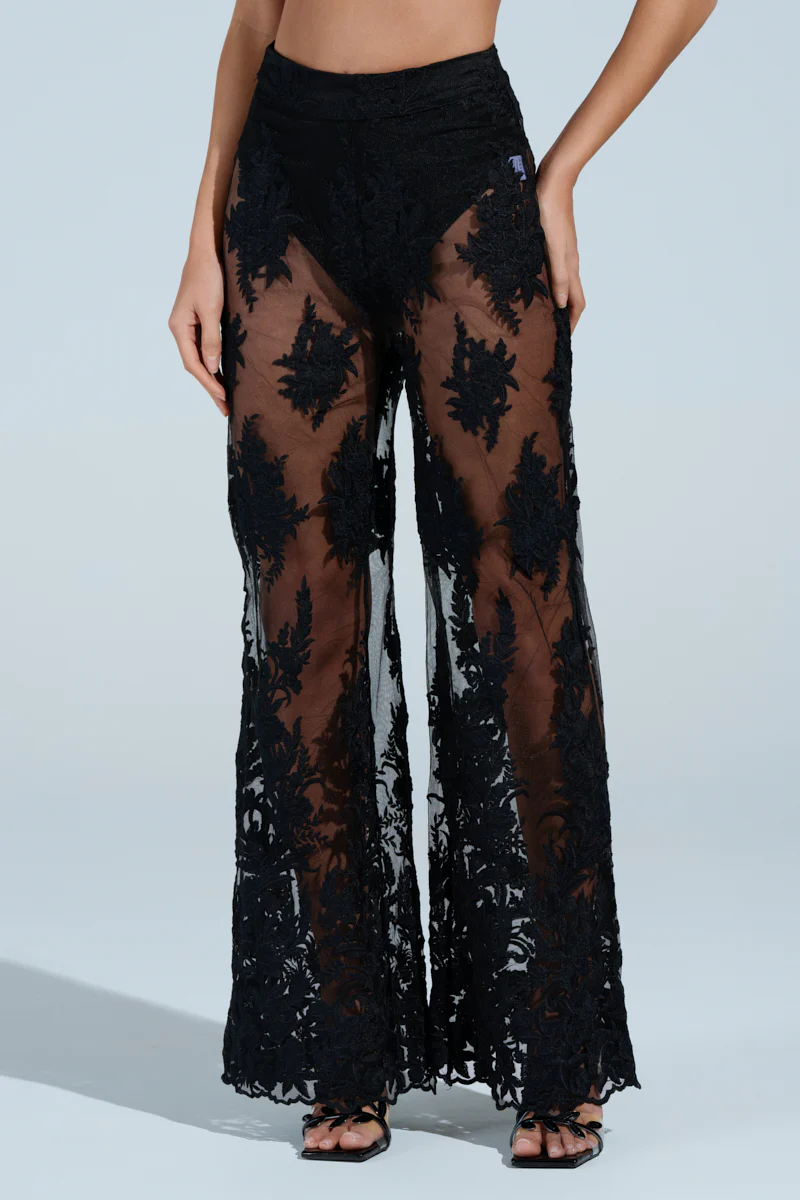 KAI LACE TROUSER IN BLACK - Image 2