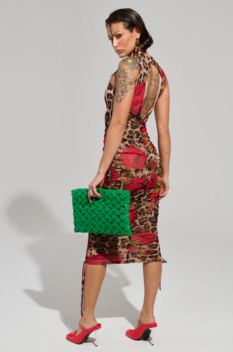 KALILAH PRINTED MESH MIDI DRESS - Image 7