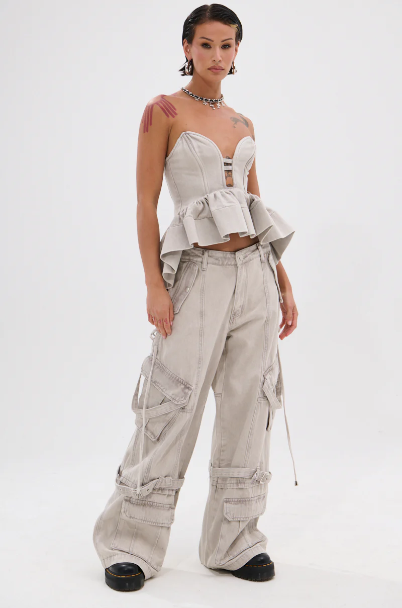 KARA DENIM CARGO PANT - Image 7