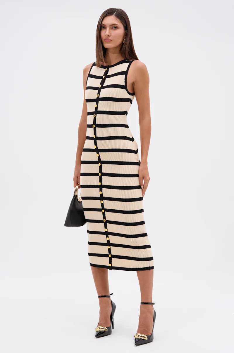 KAREN STRIPE KNIT MIDI DRESS - Image 3