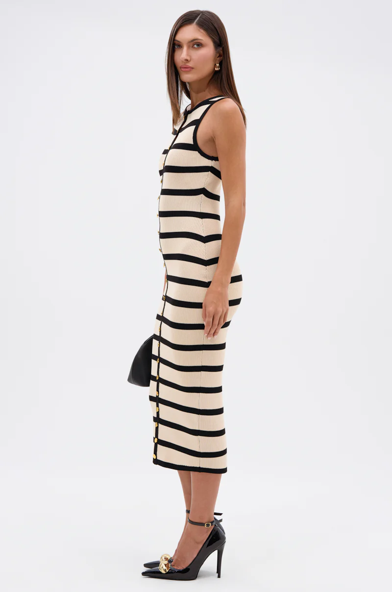 KAREN STRIPE KNIT MIDI DRESS - Image 4