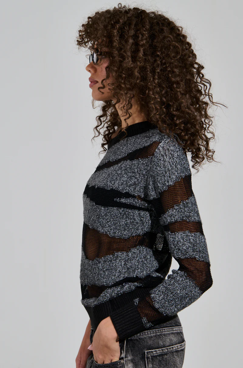 KASHA CREWNECK SWEATER IN GREY - Image 3