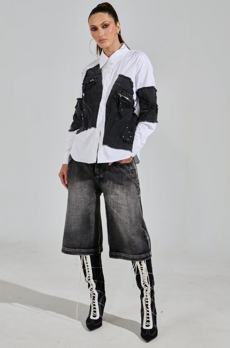 KATRINA PATCHED UP BUTTON DOWN SHIRT - Image 6