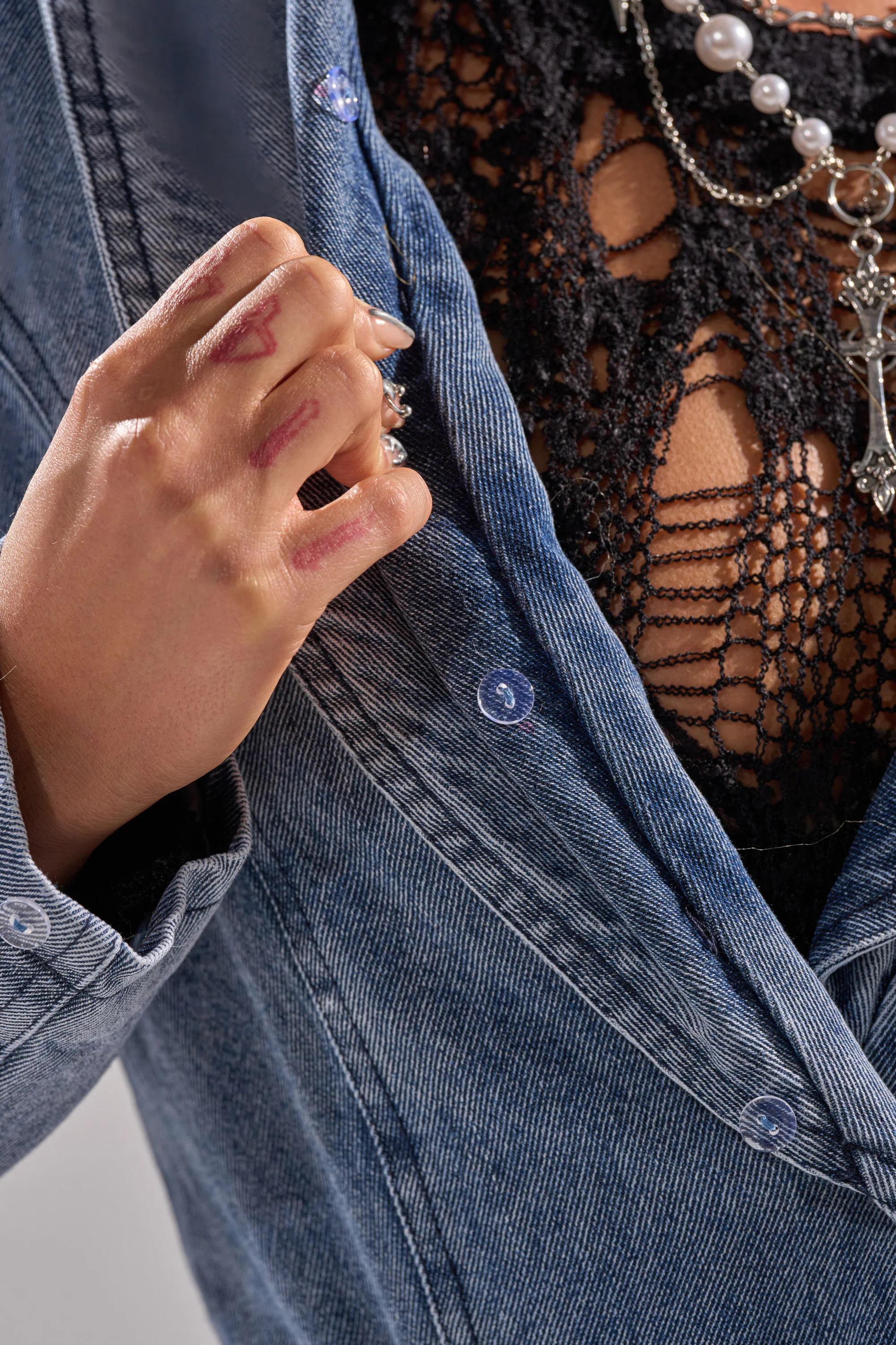 KAYA FUR TRIM DENIM TRENCH - Image 12