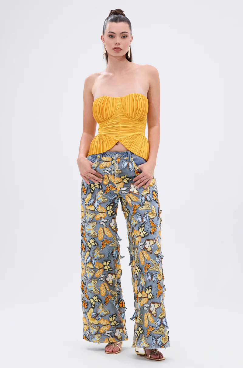 KEEP GOING PLISSE CORSET IN YELLOW - Image 5