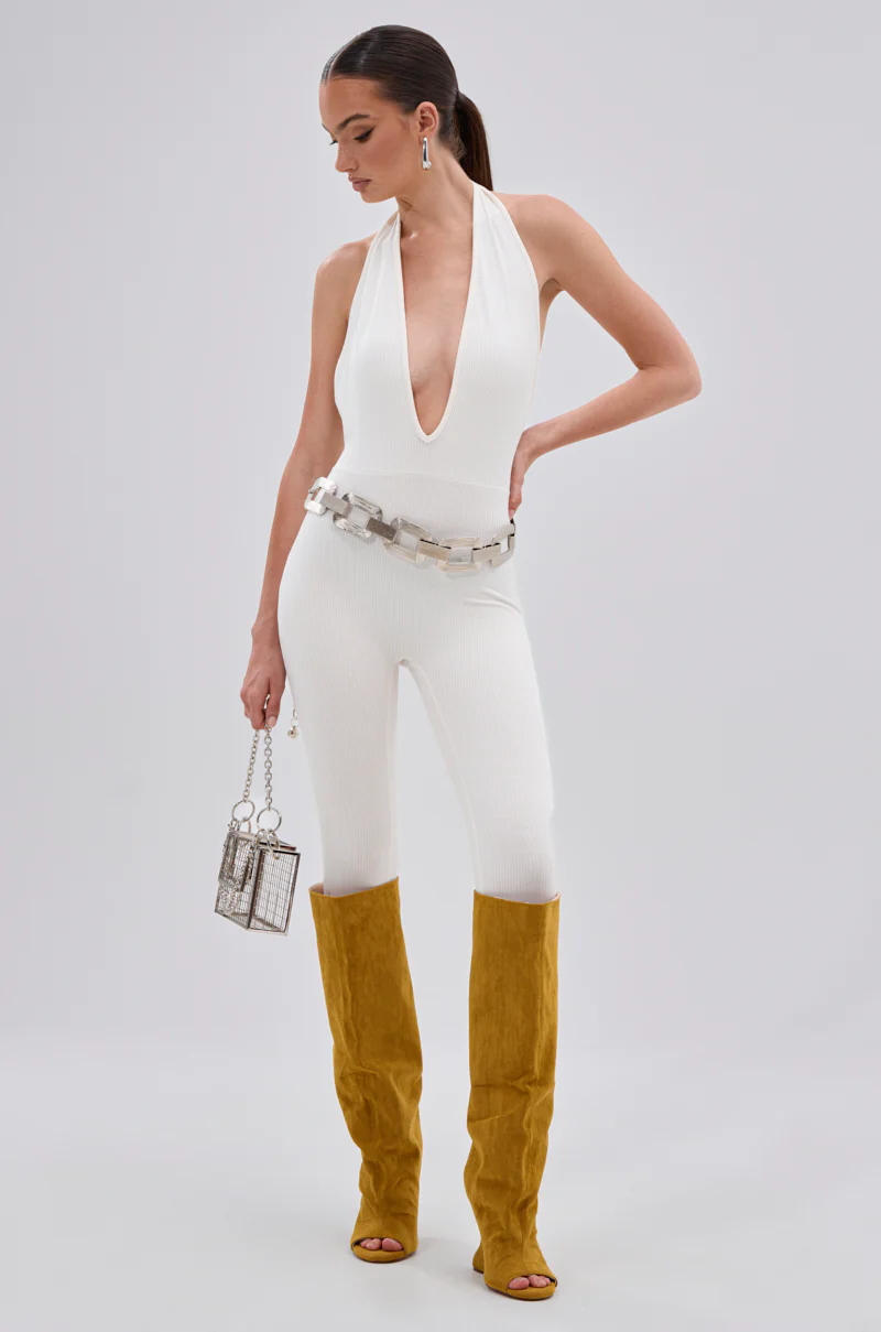 KEEP IT CASUAL HALTER JUMPSUIT IN WHITE - Image 6