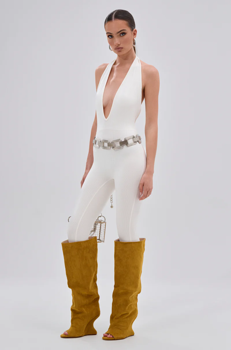 KEEP IT CASUAL HALTER JUMPSUIT IN WHITE - Image 7