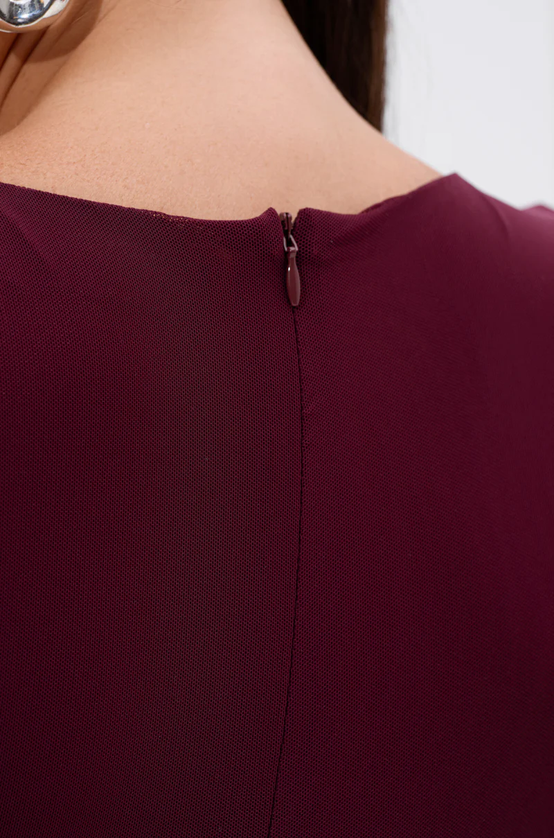 KEEPIN IT SIMPLE MESH JUMPSUIT IN BURGUNDY - Image 6