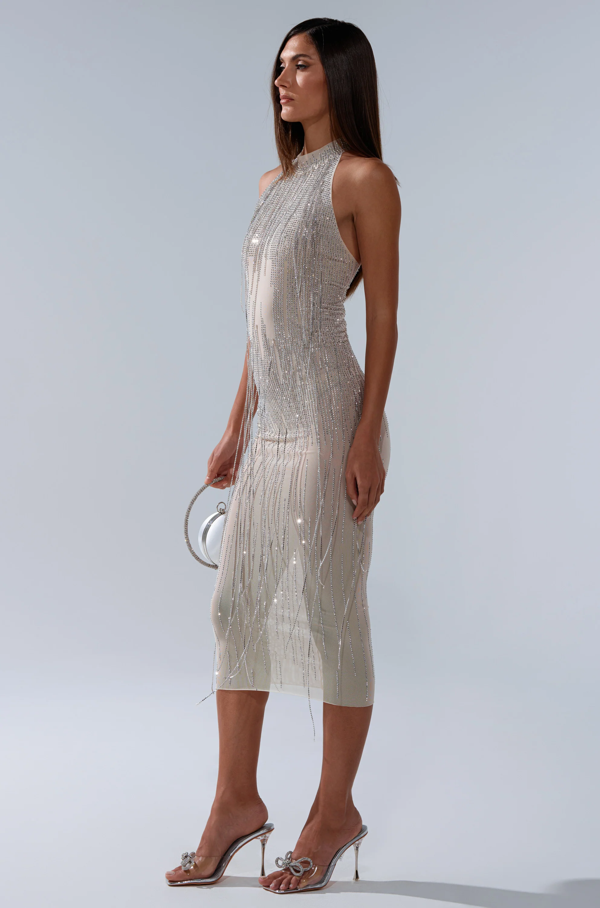 KEKE MIDI DRESS WITH RHINESTONE FRINGE - Image 5