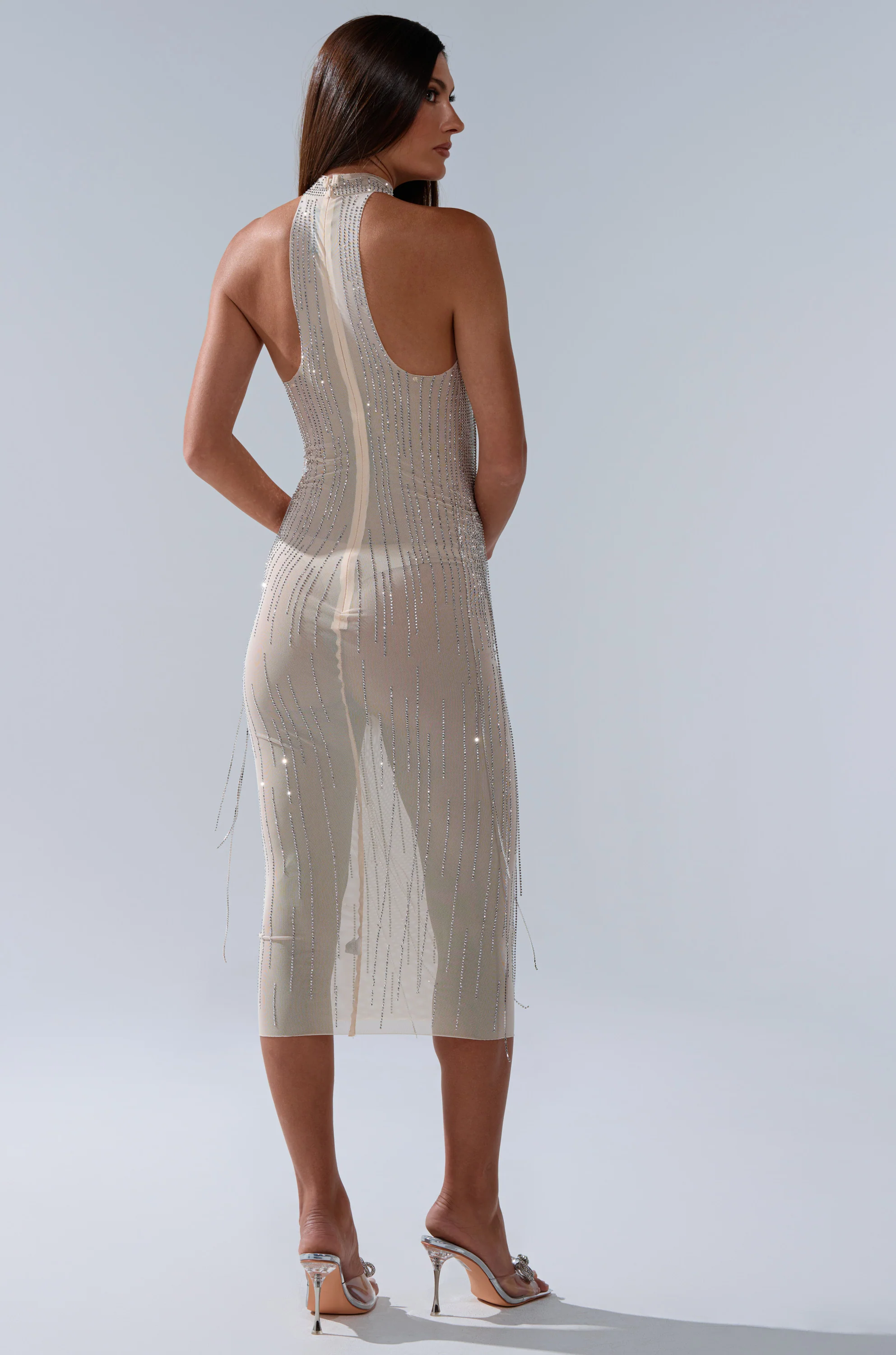 KEKE MIDI DRESS WITH RHINESTONE FRINGE - Image 6