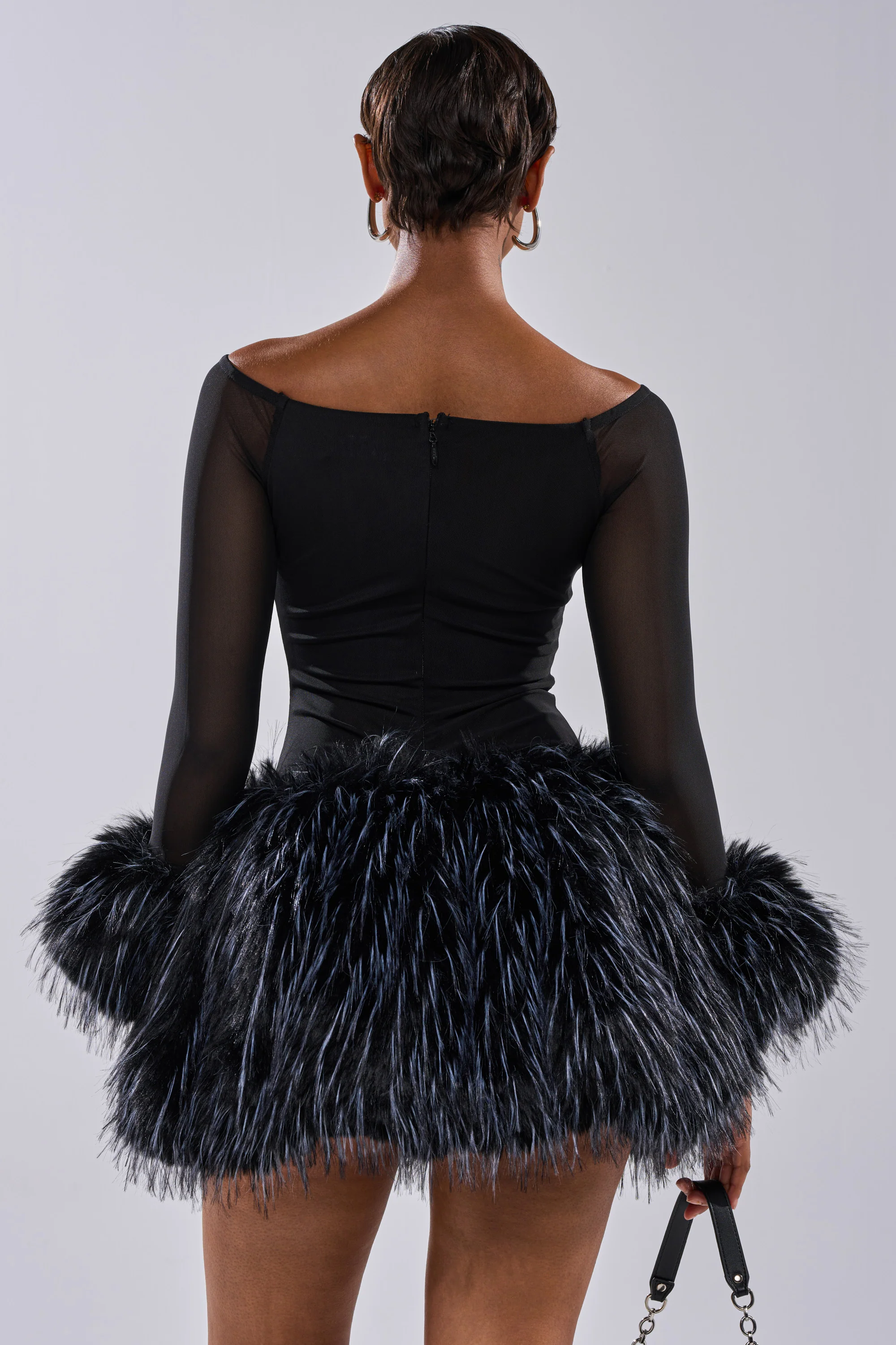 KELYN CALLED FUR MINI DRESS - Image 8
