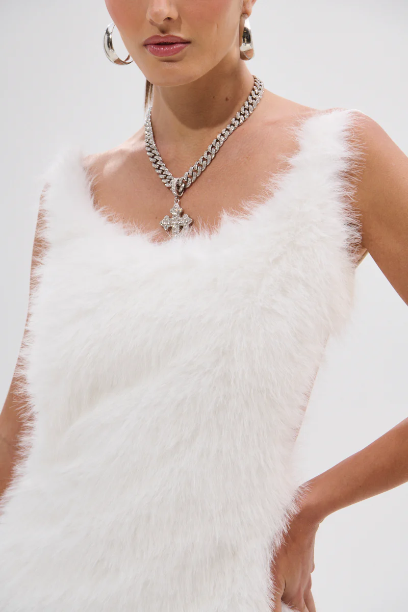 KELYN FUR MINI DRESS - Image 12