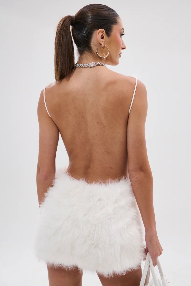 KELYN FUR MINI DRESS - Image 8