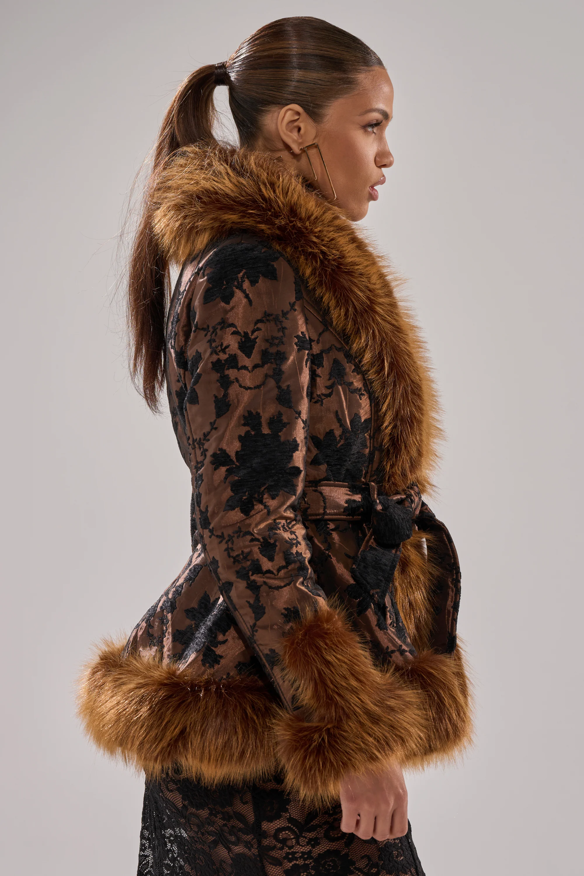 KENZY FUR TRIM MOTO IN JACQUARD - Image 5