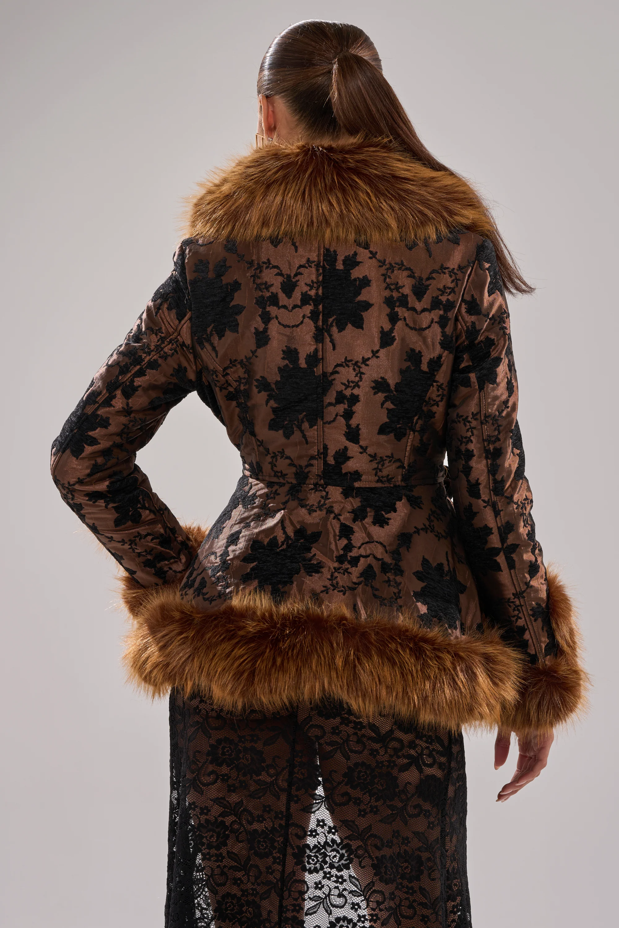 KENZY FUR TRIM MOTO IN JACQUARD - Image 6