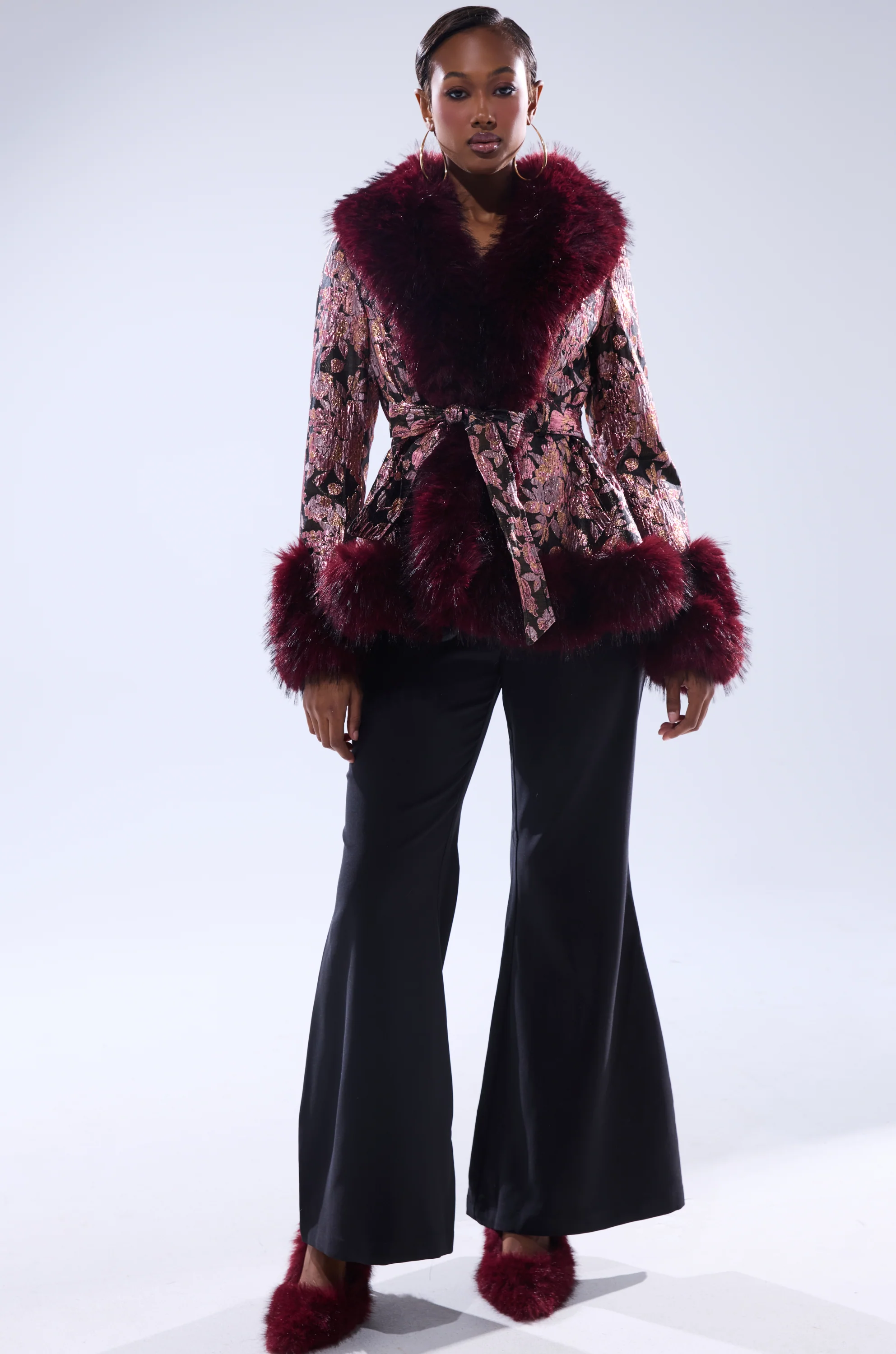 KENZY FUR TRIM MOTO IN PINK MULTI - Image 7