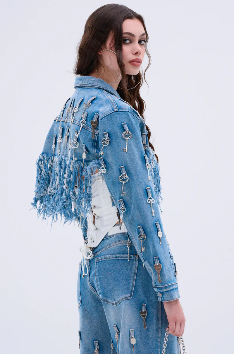 KEY TO THE CITY CROPPED DENIM JACKET - Image 5