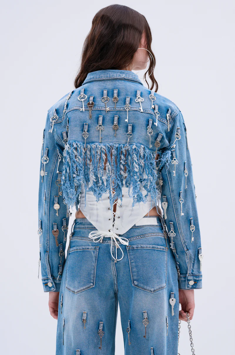 KEY TO THE CITY CROPPED DENIM JACKET - Image 6