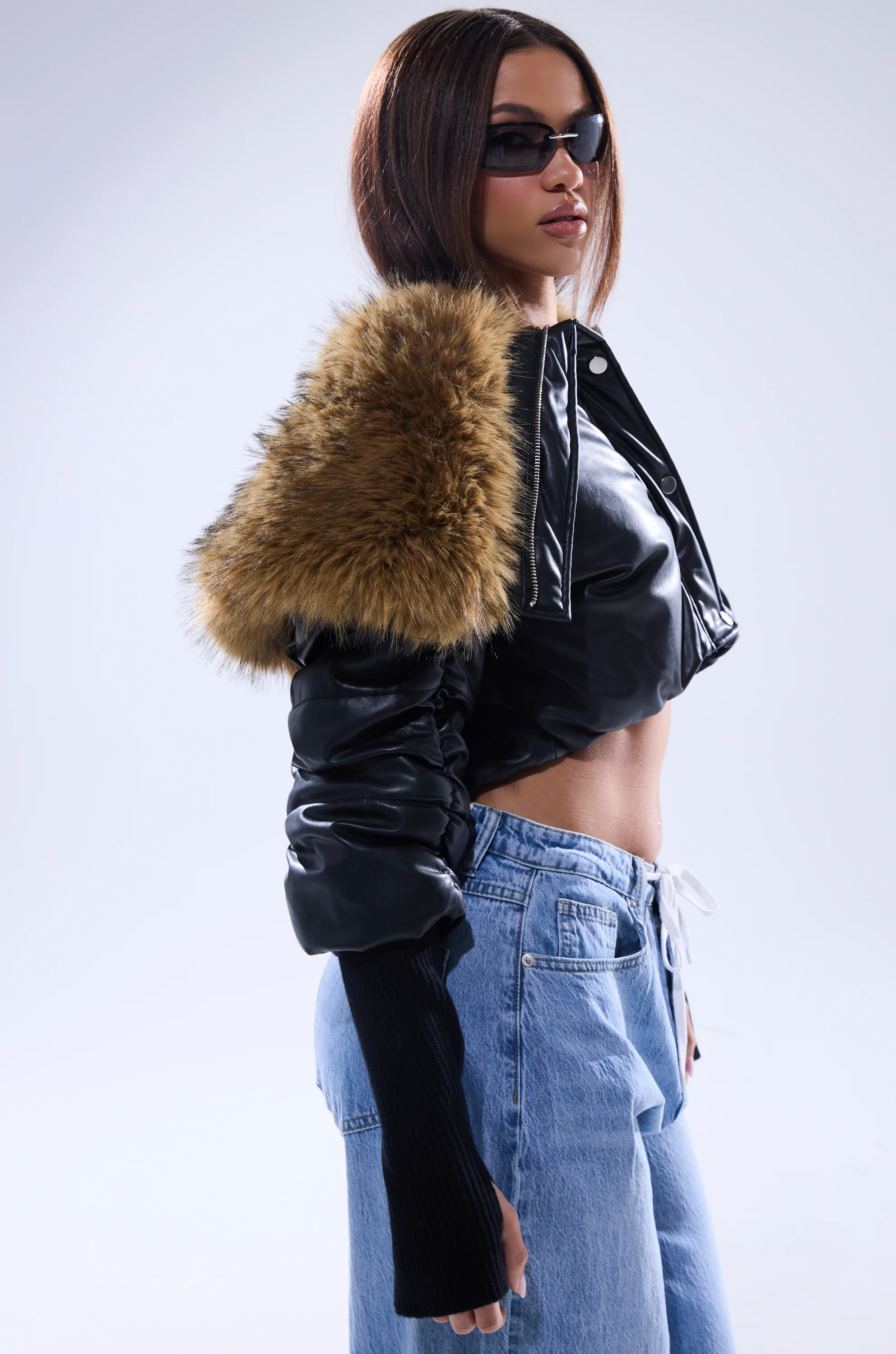 KICKBACK FUR TRIM BOMBER - Image 6