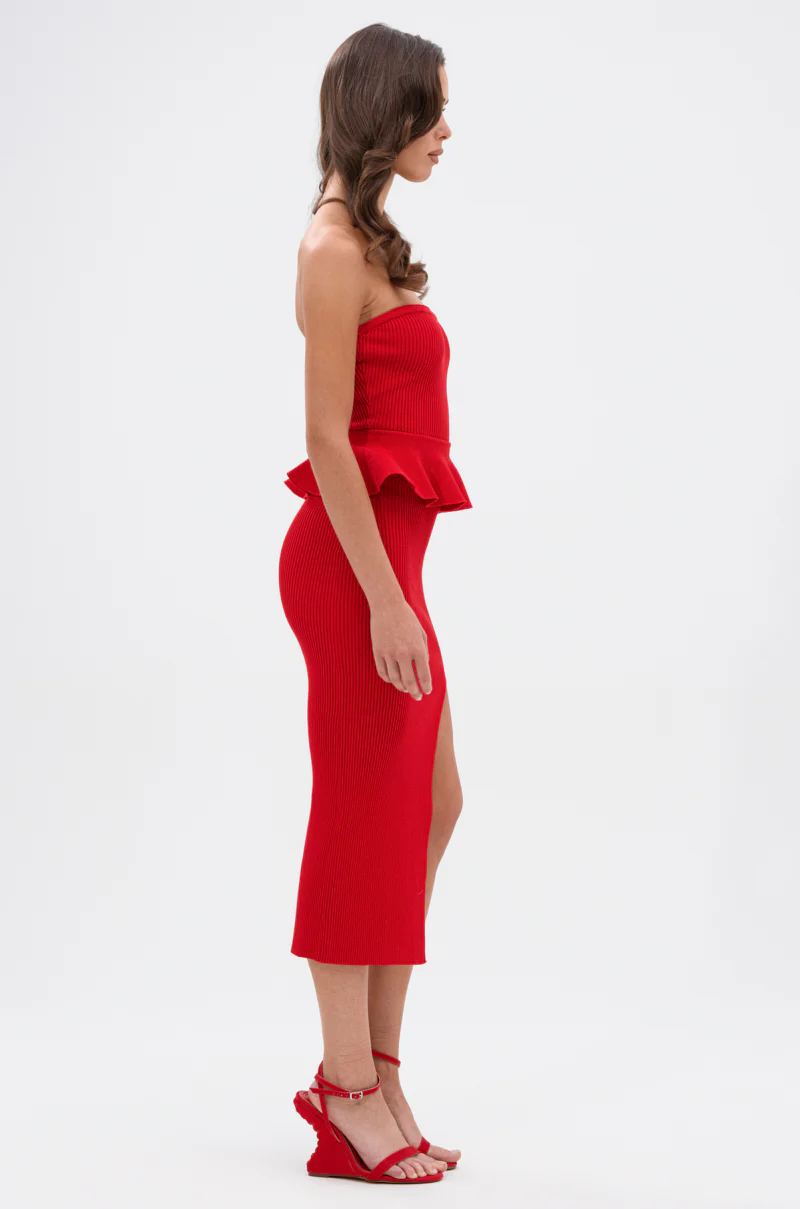 KIKI MIDI DRESS IN RED - Image 5