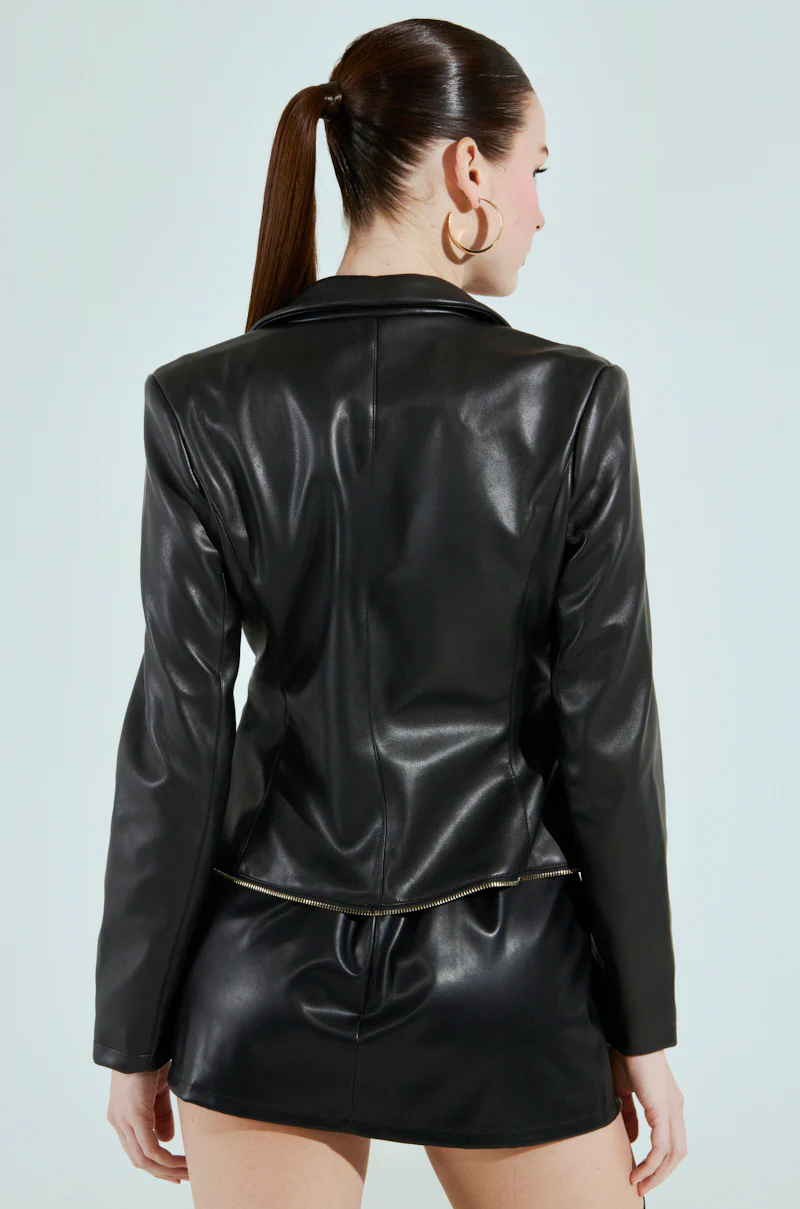 KIMMIE FAUX LEATHER BLAZER - Image 5