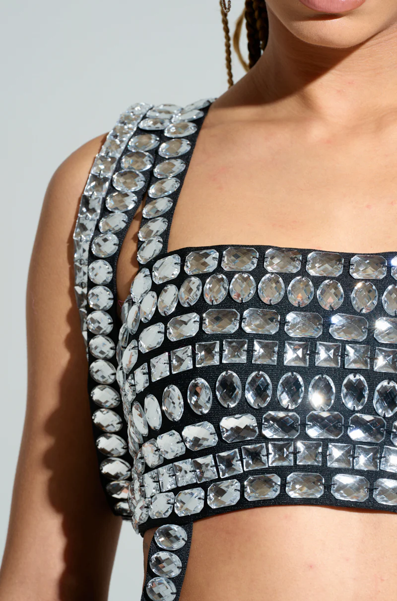 KIMMY ASYMMETRICAL RHINESTONE TOP - Image 7
