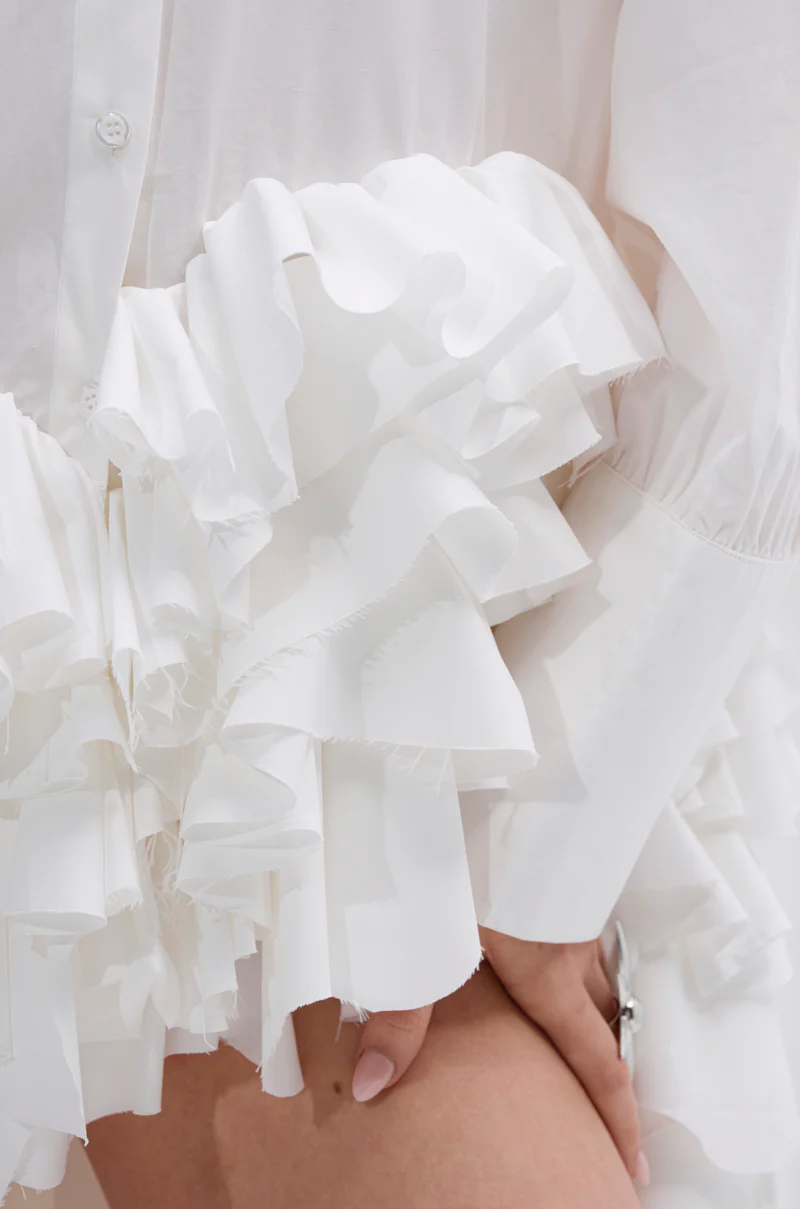 KIND OF A BIG DEAL POPLIN HIGH LOW DRESS IN WHITE - Image 12