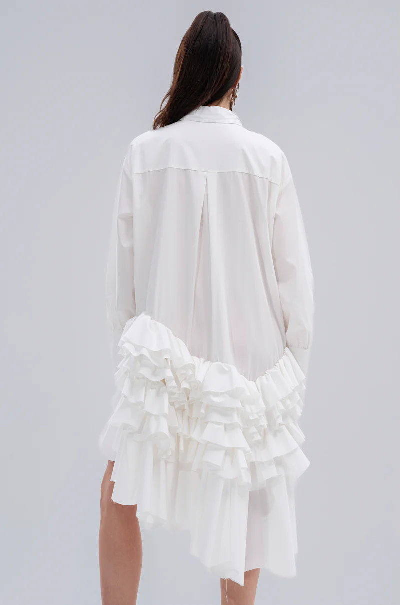 KIND OF A BIG DEAL POPLIN HIGH LOW DRESS IN WHITE - Image 7