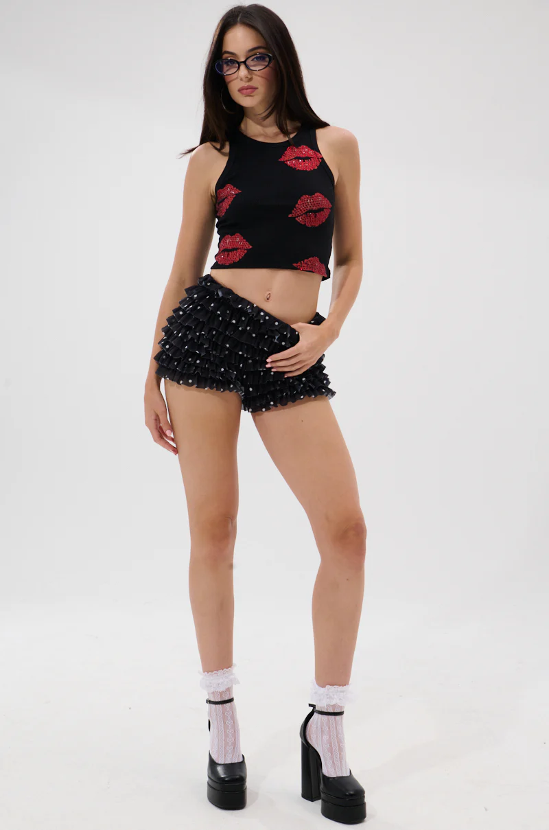KISSY FACE TANK TOP IN BLACK - Image 6