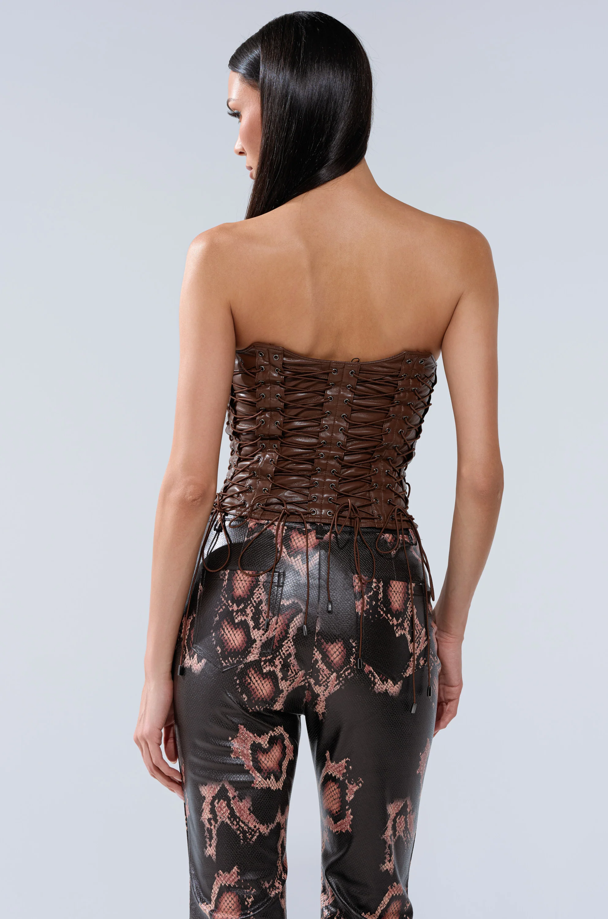 KNOTTED UP FAUX LEATHER CORSET - Image 6