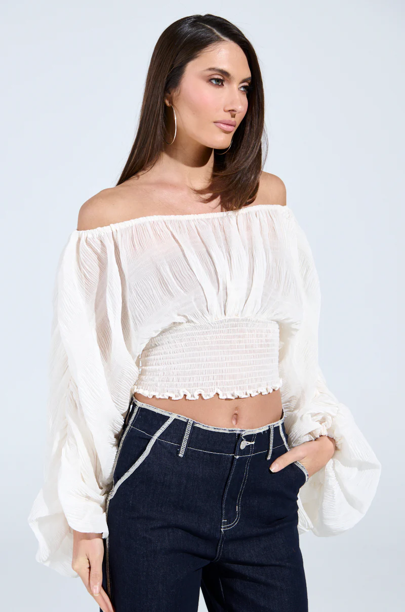 KOA FLOWY PLEATED LONG SLEEVE BLOUSE - Image 2