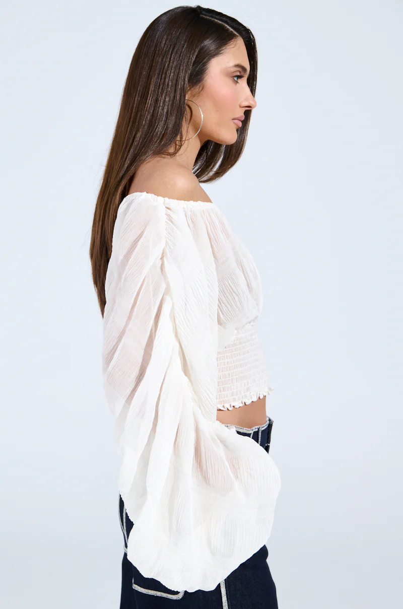 KOA FLOWY PLEATED LONG SLEEVE BLOUSE - Image 3