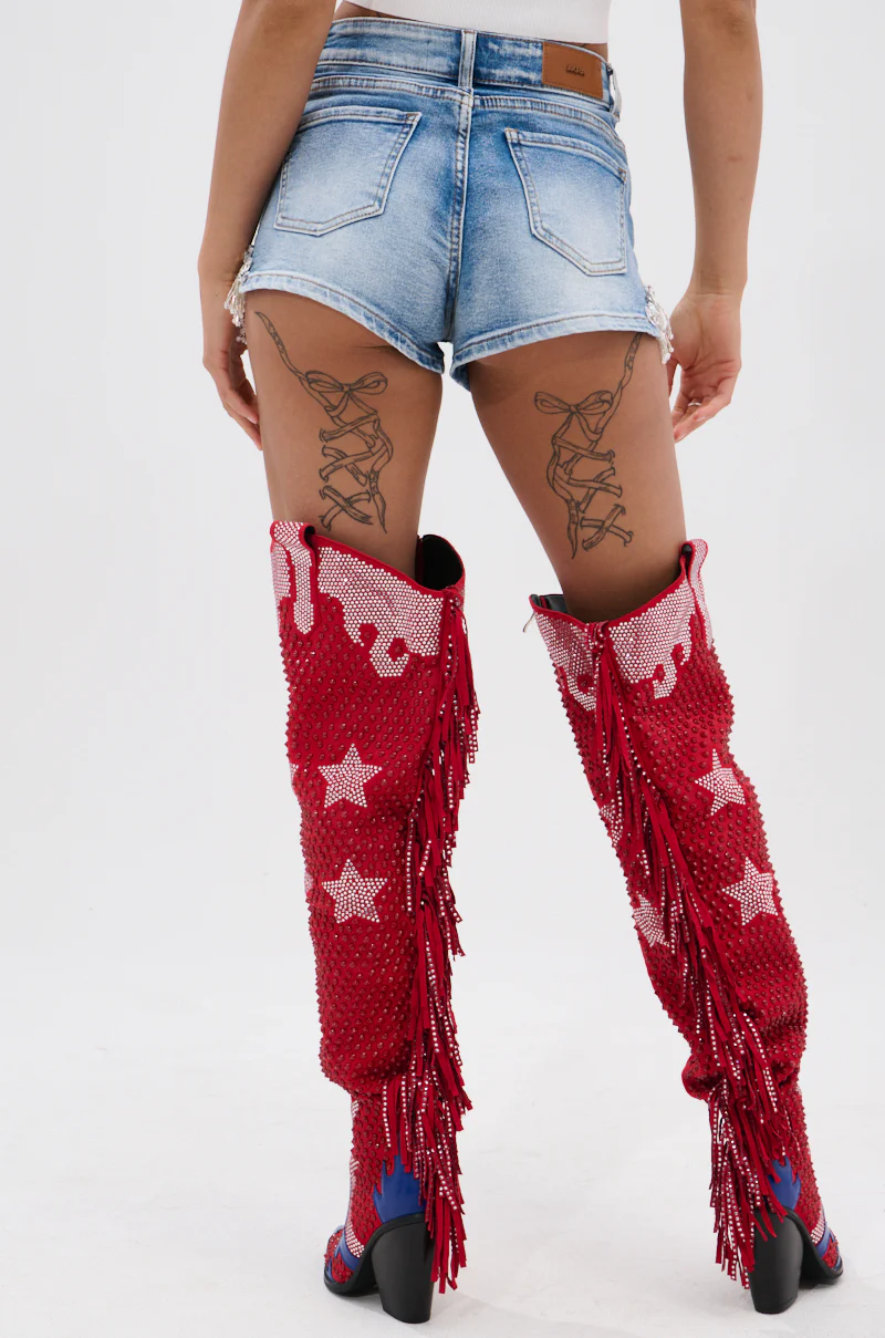 KYLIE EMBELLISHED DENIM SHORT - Image 6