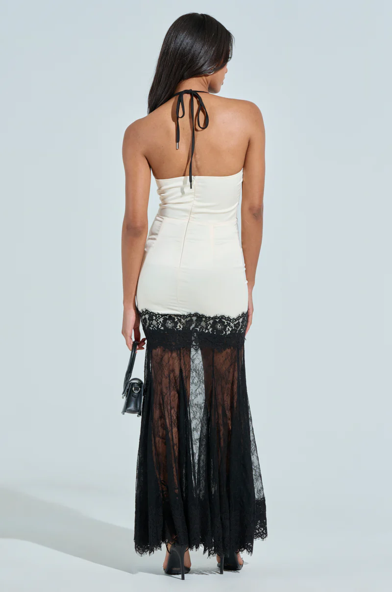 KYLIE SATIN LACE MAXI DRESS - Image 5