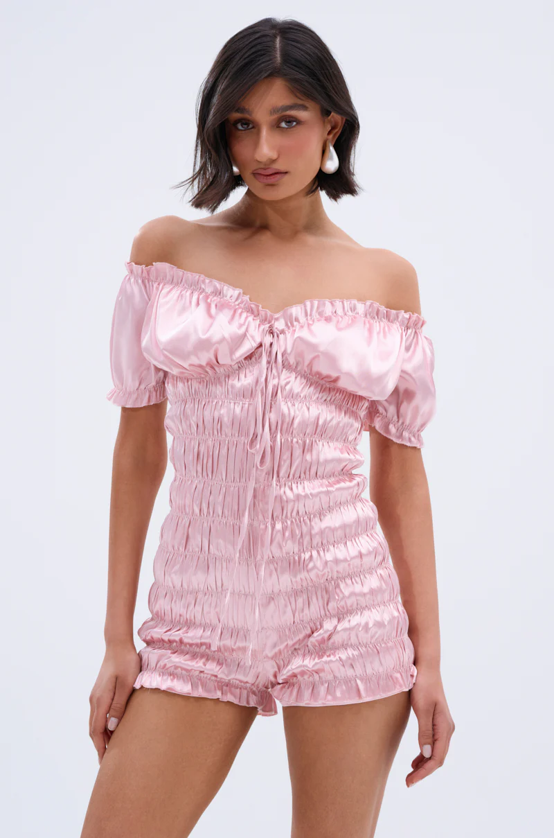 LA LA LOVE ME SATIN ROMPER - Image 4