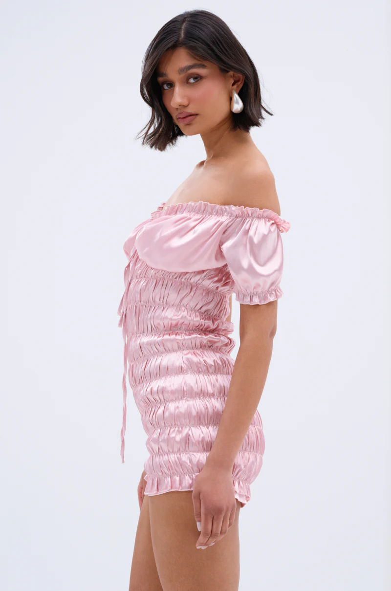 LA LA LOVE ME SATIN ROMPER - Image 5