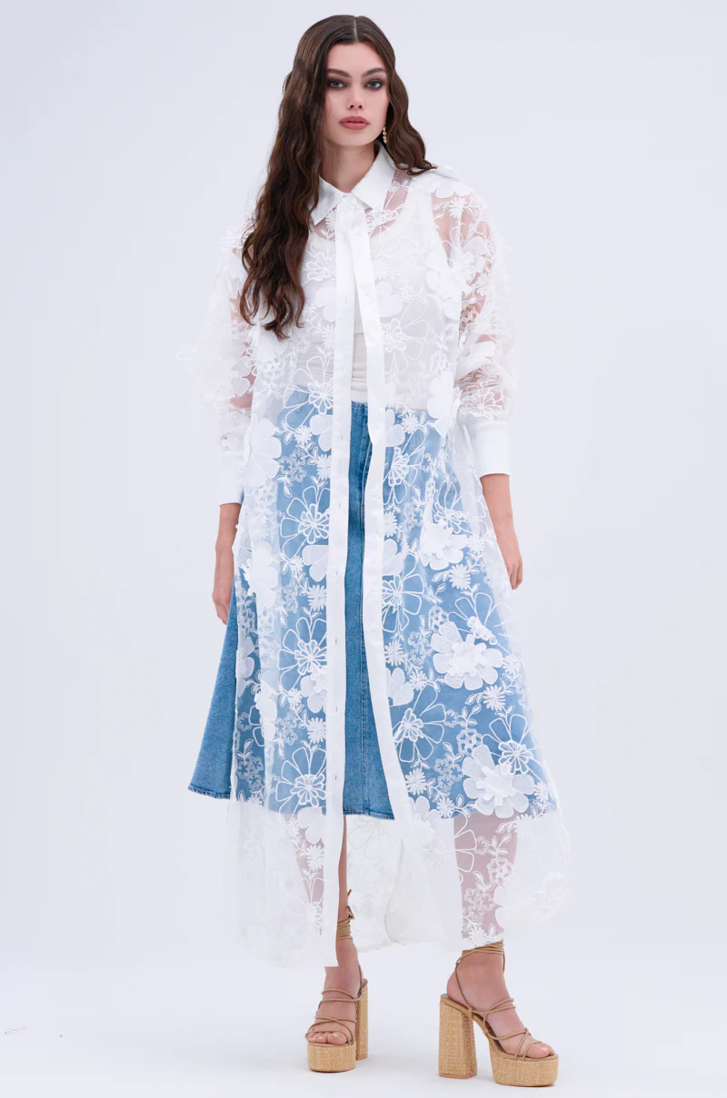 LACE BUTTON UP