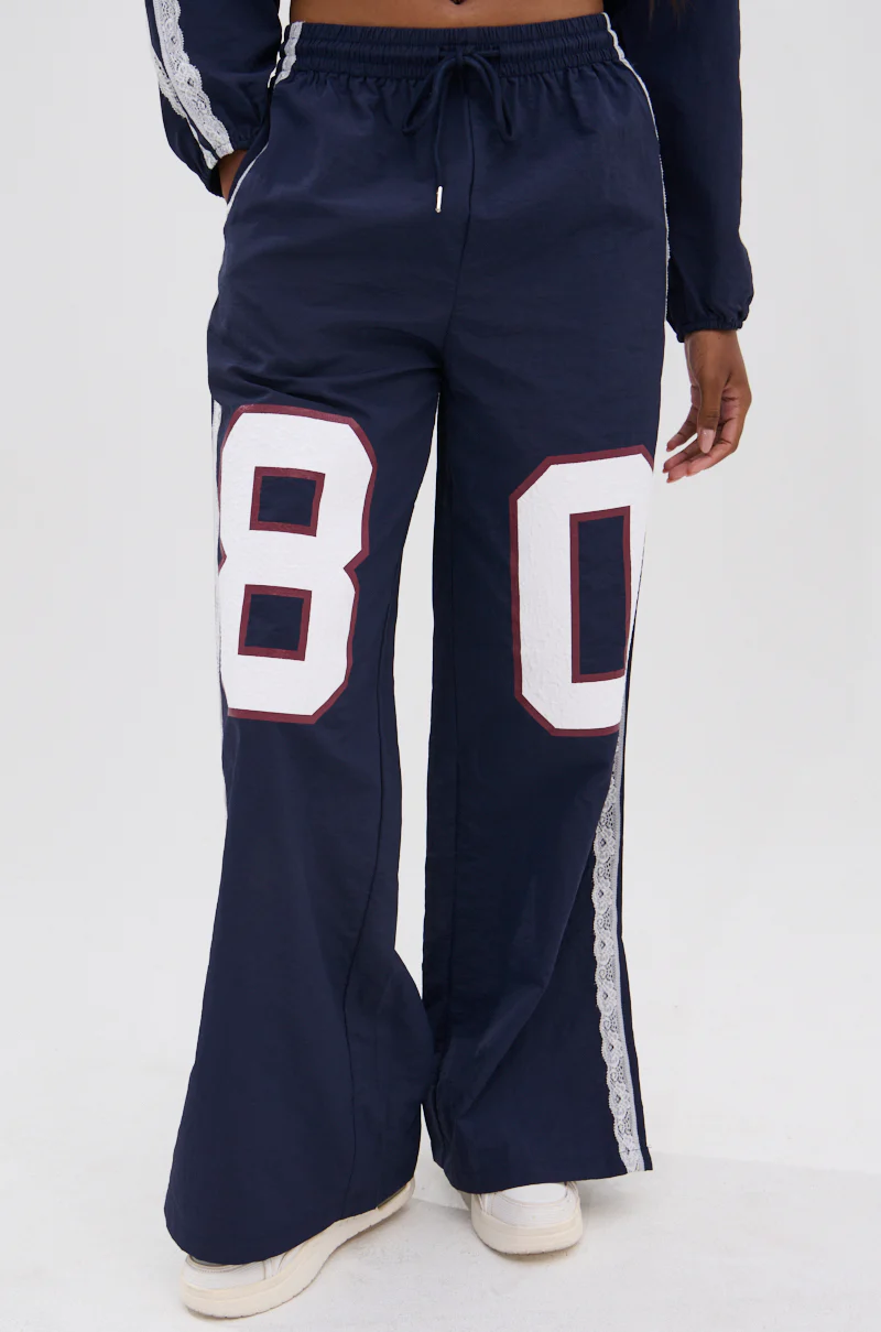 LACE TRIM NYLON TRACK PANT - Image 3