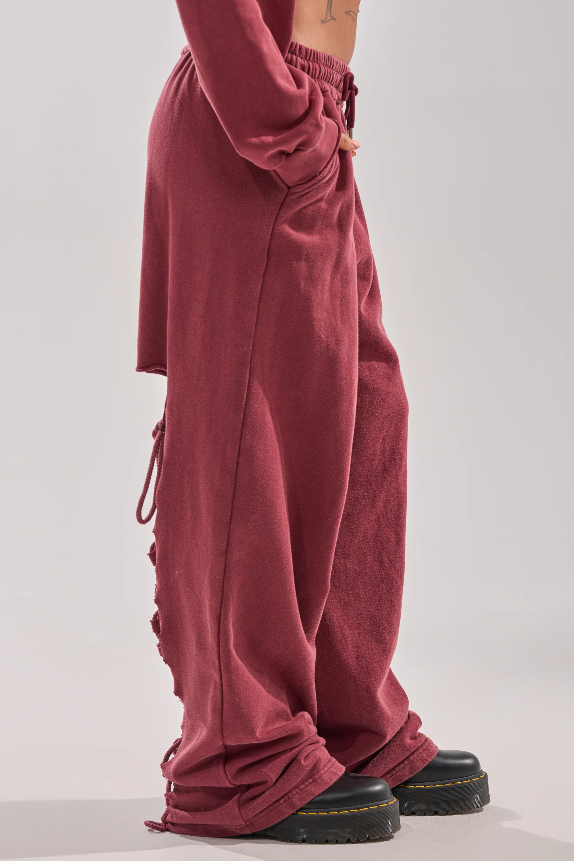 LACED UP FOR GOOD JOGGER IN PLUM - Image 4