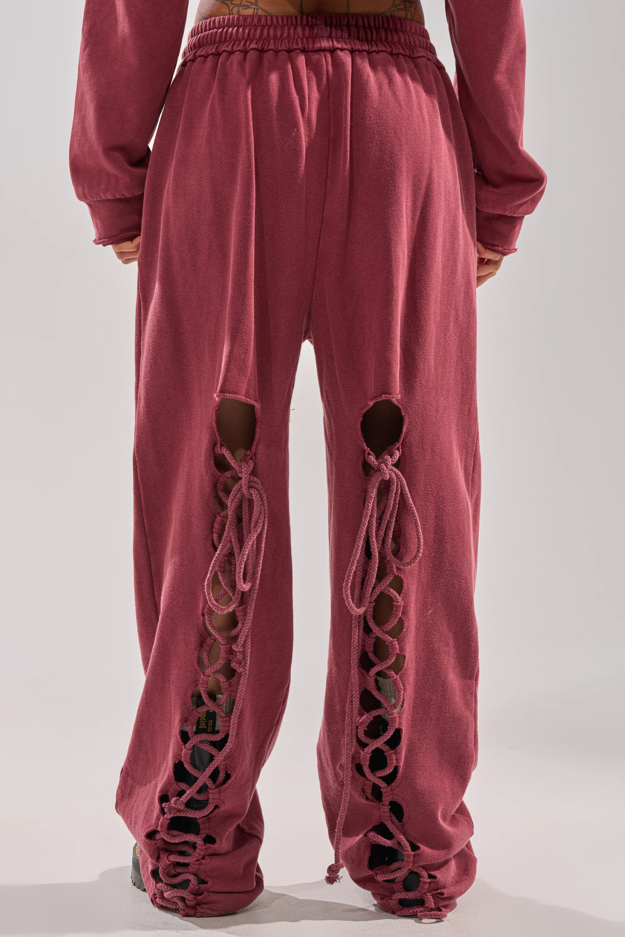 LACED UP FOR GOOD JOGGER IN PLUM - Image 5