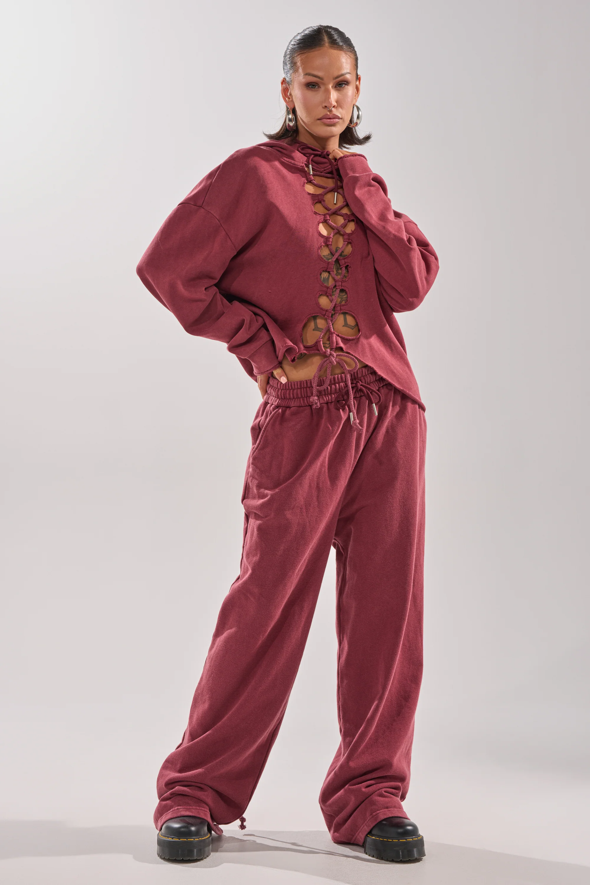 LACED UP FOR GOOD JOGGER IN PLUM - Image 7