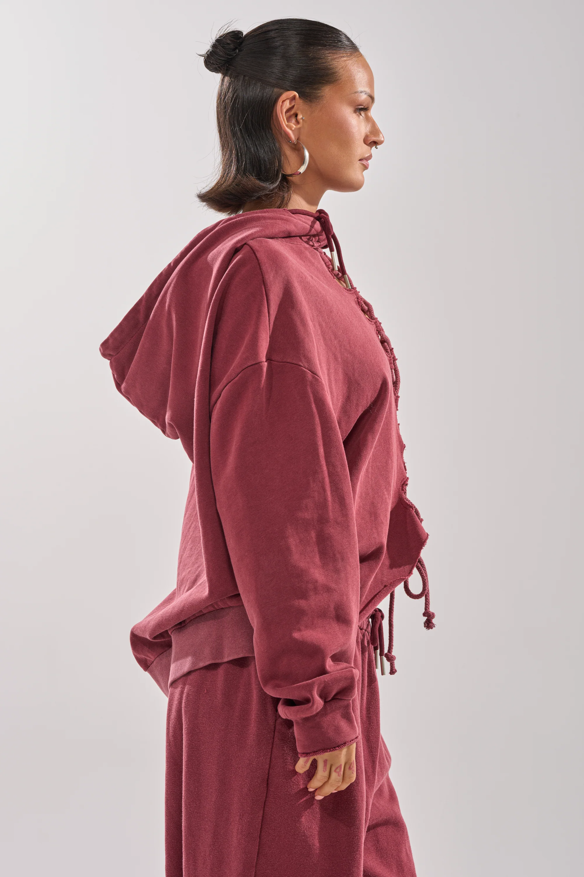 LACED UP FOR GOOD SWEATSHIRT IN PLUM - Image 3