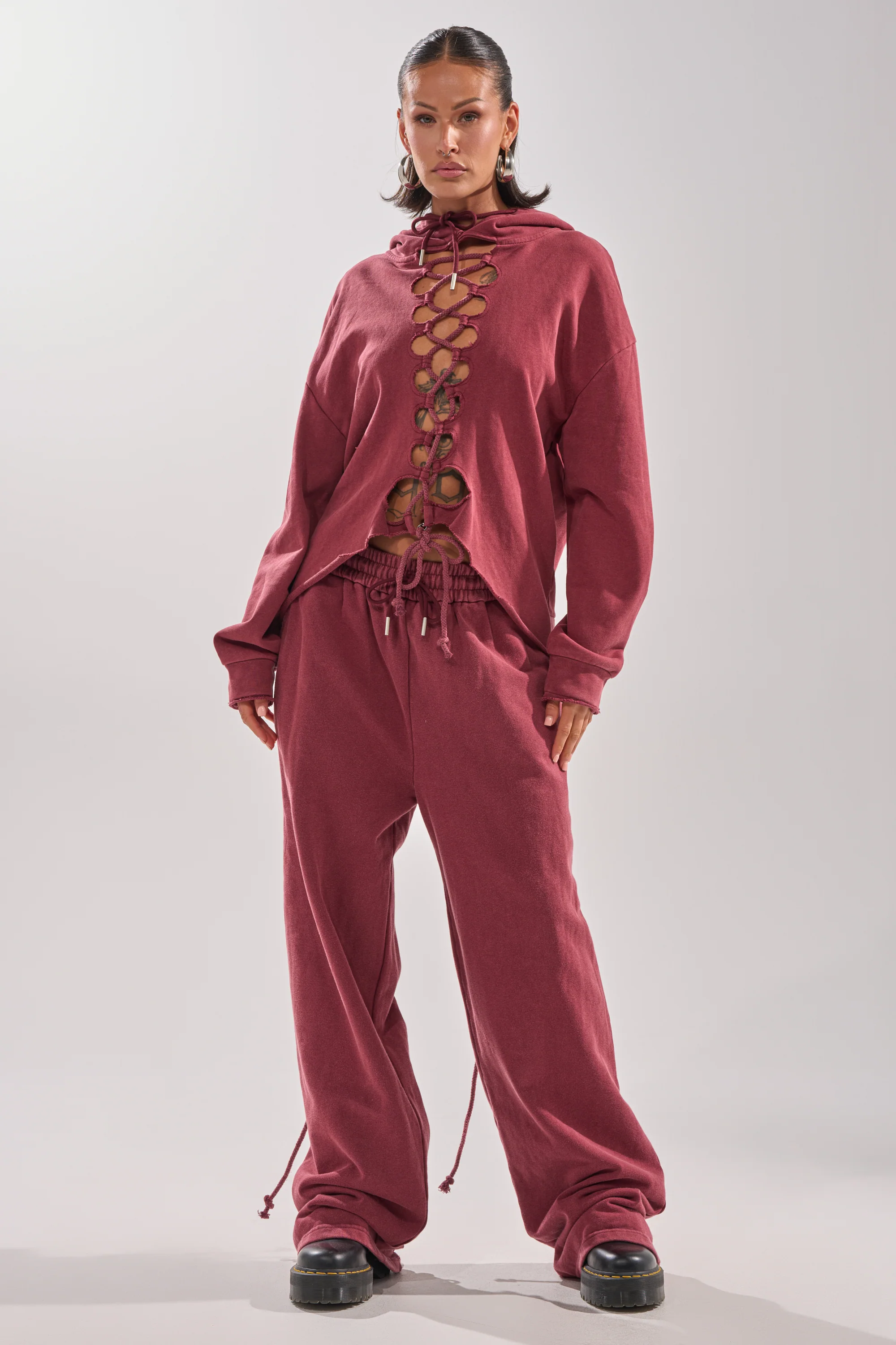 LACED UP FOR GOOD SWEATSHIRT IN PLUM - Image 5
