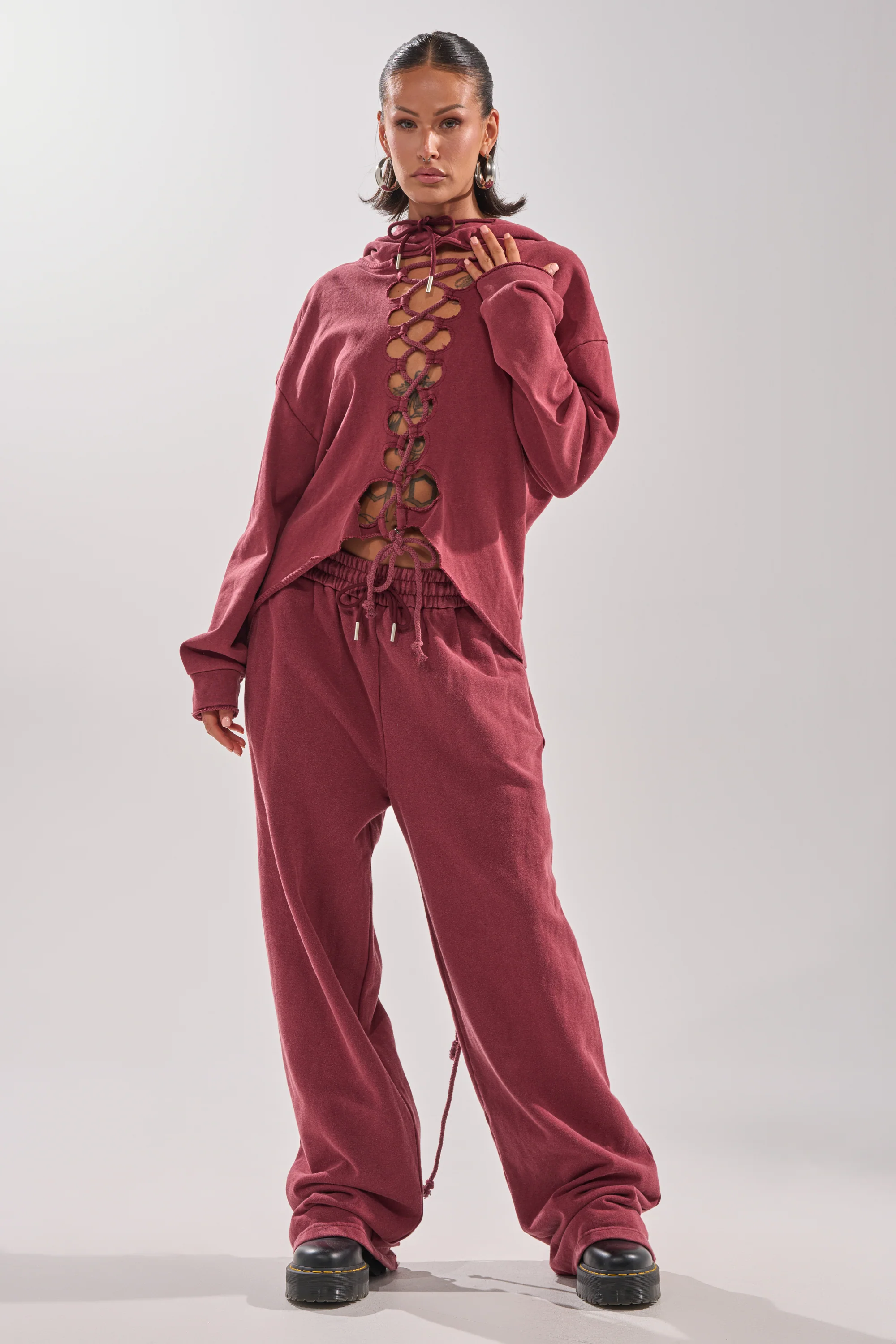 LACED UP FOR GOOD SWEATSHIRT IN PLUM - Image 6