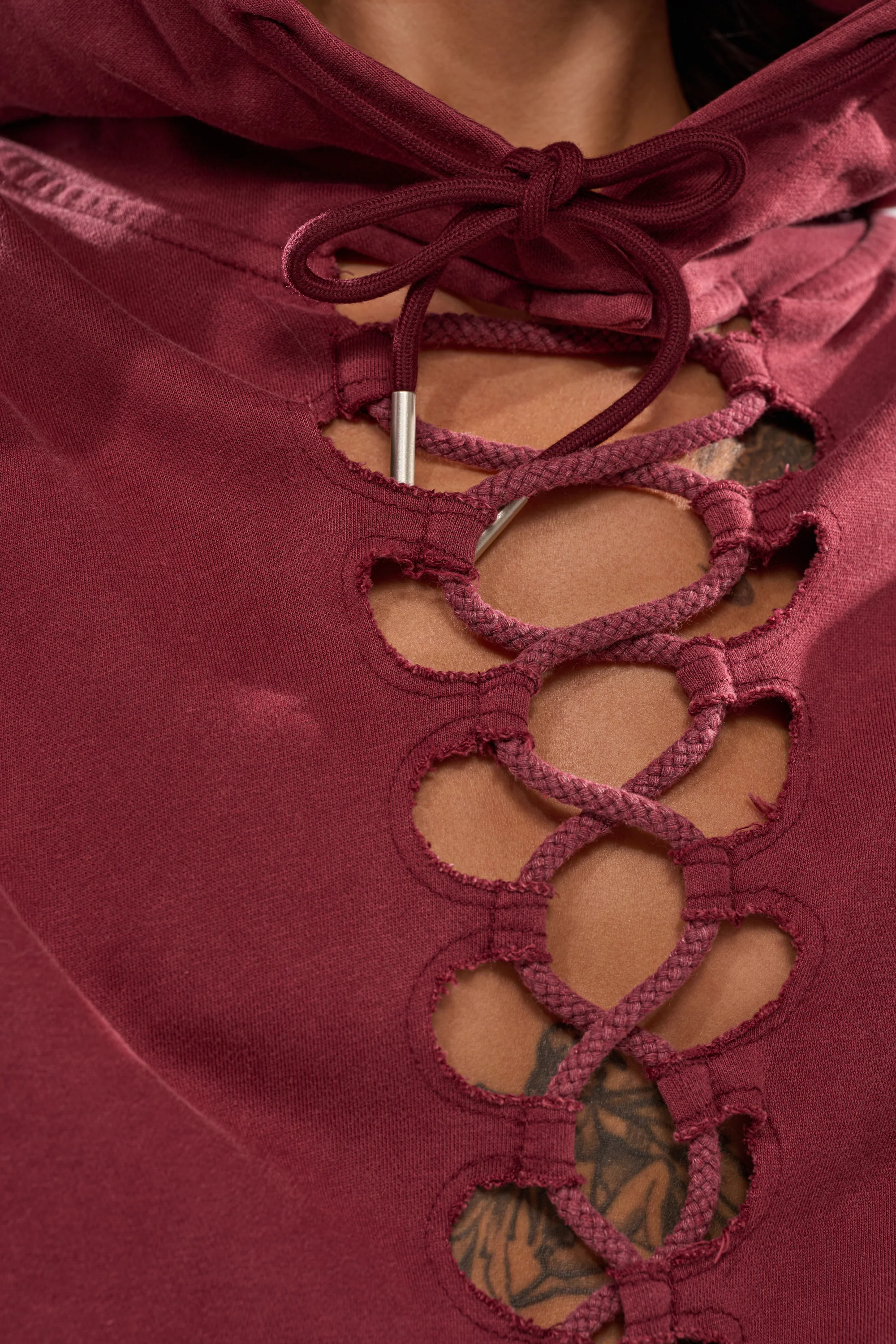 LACED UP FOR GOOD SWEATSHIRT IN PLUM - Image 8