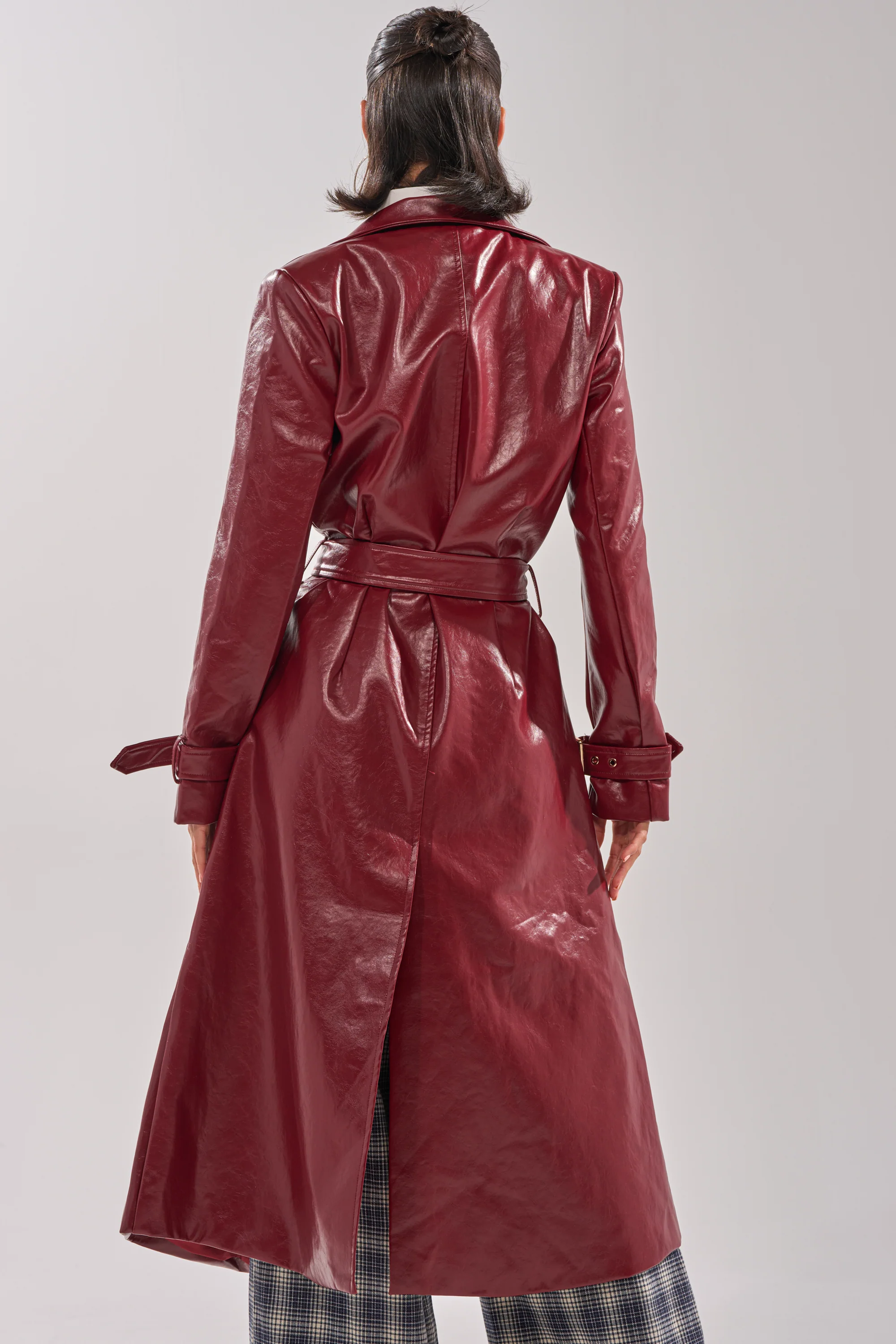 LADY DANGER FAUX LEATHER TRENCH - Image 5