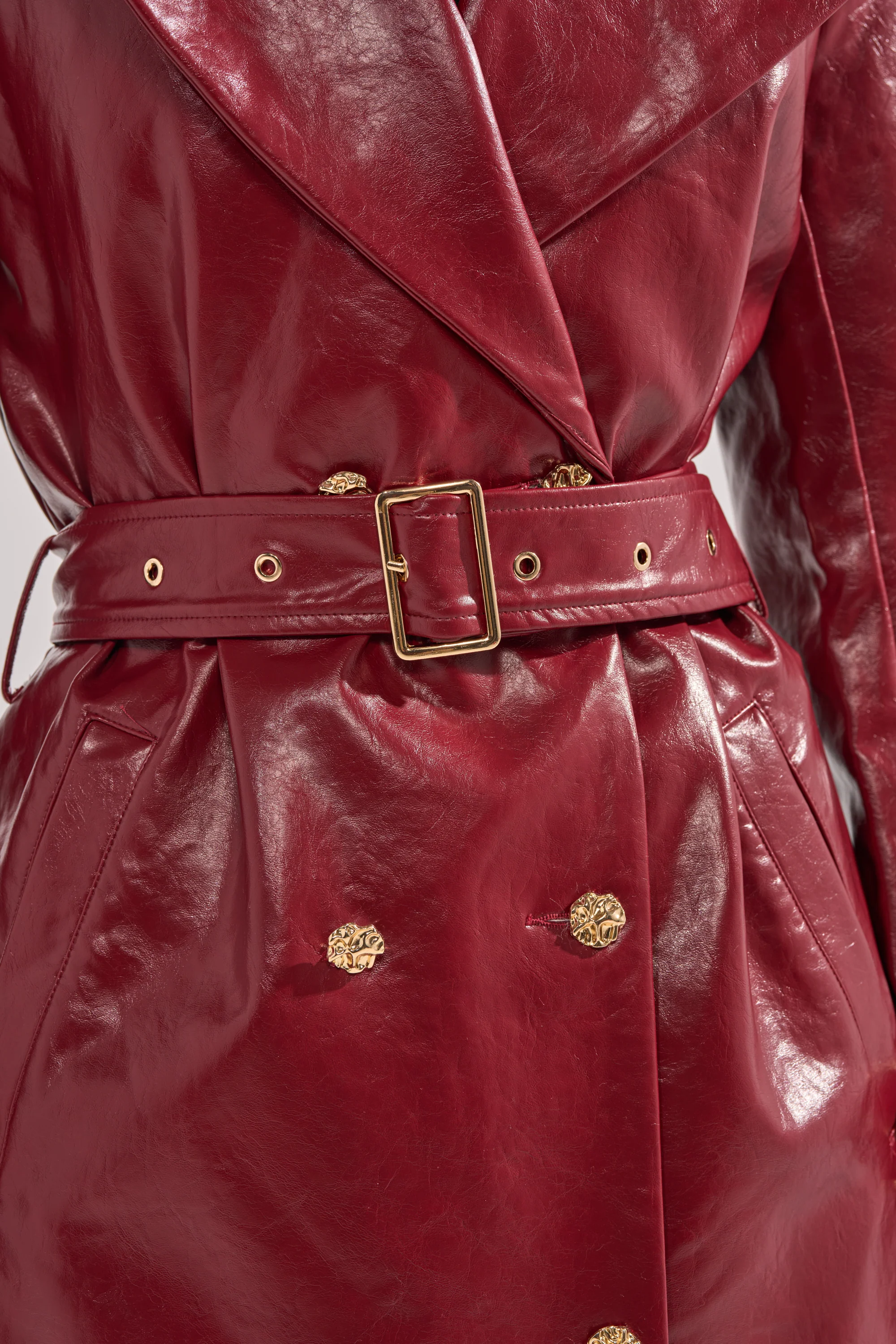 LADY DANGER FAUX LEATHER TRENCH - Image 9